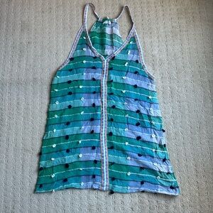Pitusa Green and Blue Mini Dress